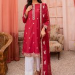 Fancy Embroidered Shirt with Embroidered Net Dupatta