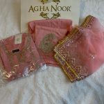 Cotton Net Embroidered Shirt, Embroidered Pants with Embroidered Net Dupatta.3