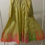 Yellow Cotton Printed Flared Cut Frock1